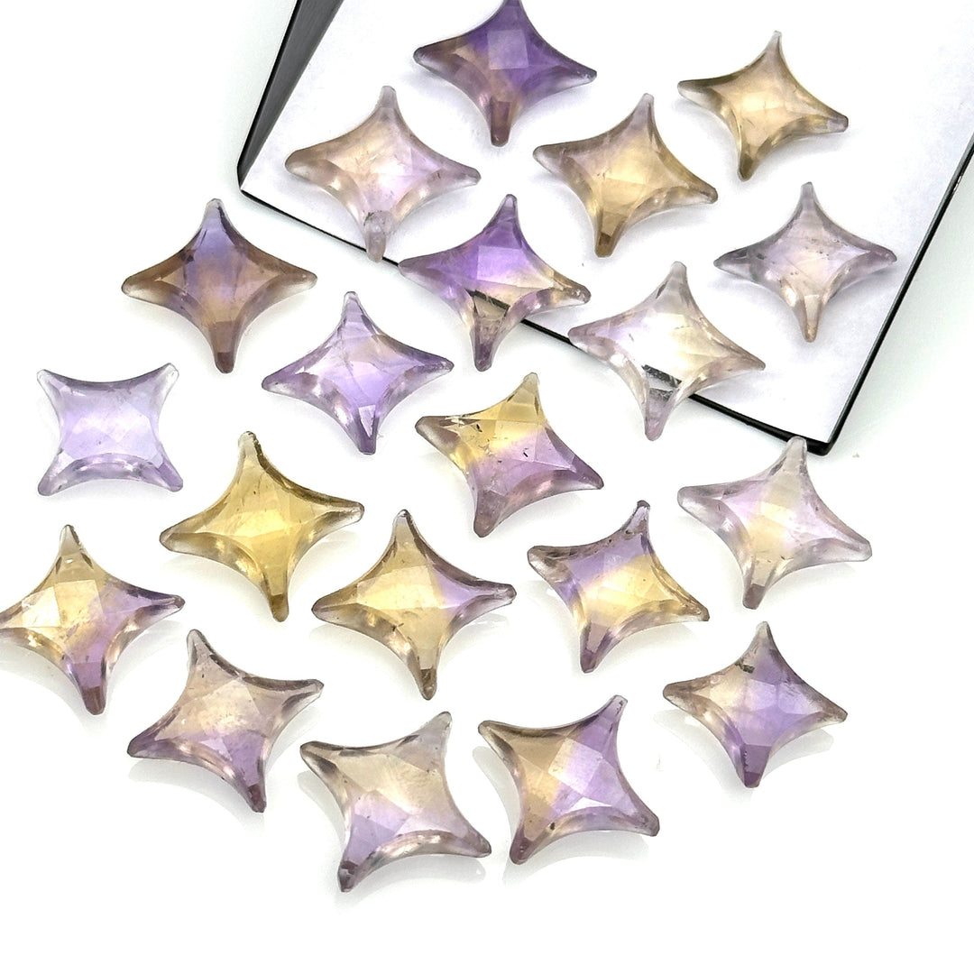 Natural Ametrine Ninja Star Shape Carving Beads, Fancy Star Shape Gemstone Beads, 11X15 MM Jewelry Making Star Shape Briolettes Loose Beads