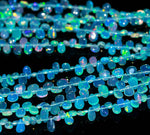 Load image into Gallery viewer, Light Blue Opal Pear Shape Beads, AAA Fire Ethiopian Opal Pear Shape Gemstone Beads, Jewelry Making Welo Opal Beads, 4-8 MM