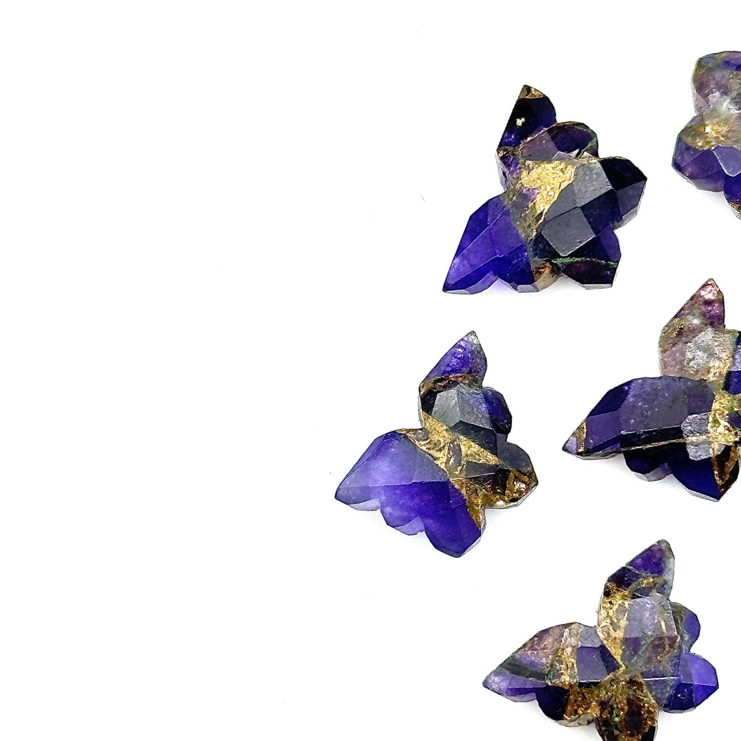 Sparkling Butterflies, Copper Amethyst Butterfly Shape Beads, Faceted Butterfly Gemstone, Purple Amethyst Carving Beads 14x10 MM, Charm Bead