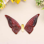 Load image into Gallery viewer, Rare Bio Tourmaline Butterfly Carved Gemstone, Hand Carved Tourmaline Butterfly Shape Cabochon, 49 MM Loose 3 Stones, Flower Carved Wings