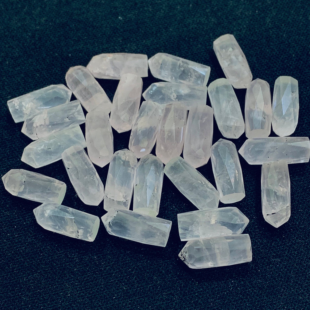 2,3,4,5,6 pcs 100% Natural Rose Quartz Faceted Pencil Shape Loose Gemstone, Rose Quartz Loose Gemstone, Gemstone For Jewellery 13.5X5.5 mm