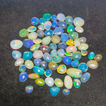 Load image into Gallery viewer, 2,3,4,5,6 small pcs Ethopian opal  rose cuts  Fancy Shape Rosecut, faceted cabochon, flat gemstone, jewelry making rosecut 4-9 mm