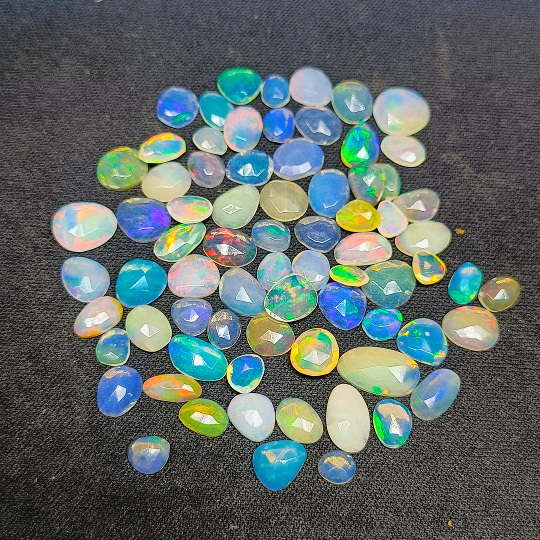 2,3,4,5,6 small pcs Ethopian opal  rose cuts  Fancy Shape Rosecut, faceted cabochon, flat gemstone, jewelry making rosecut 4-9 mm