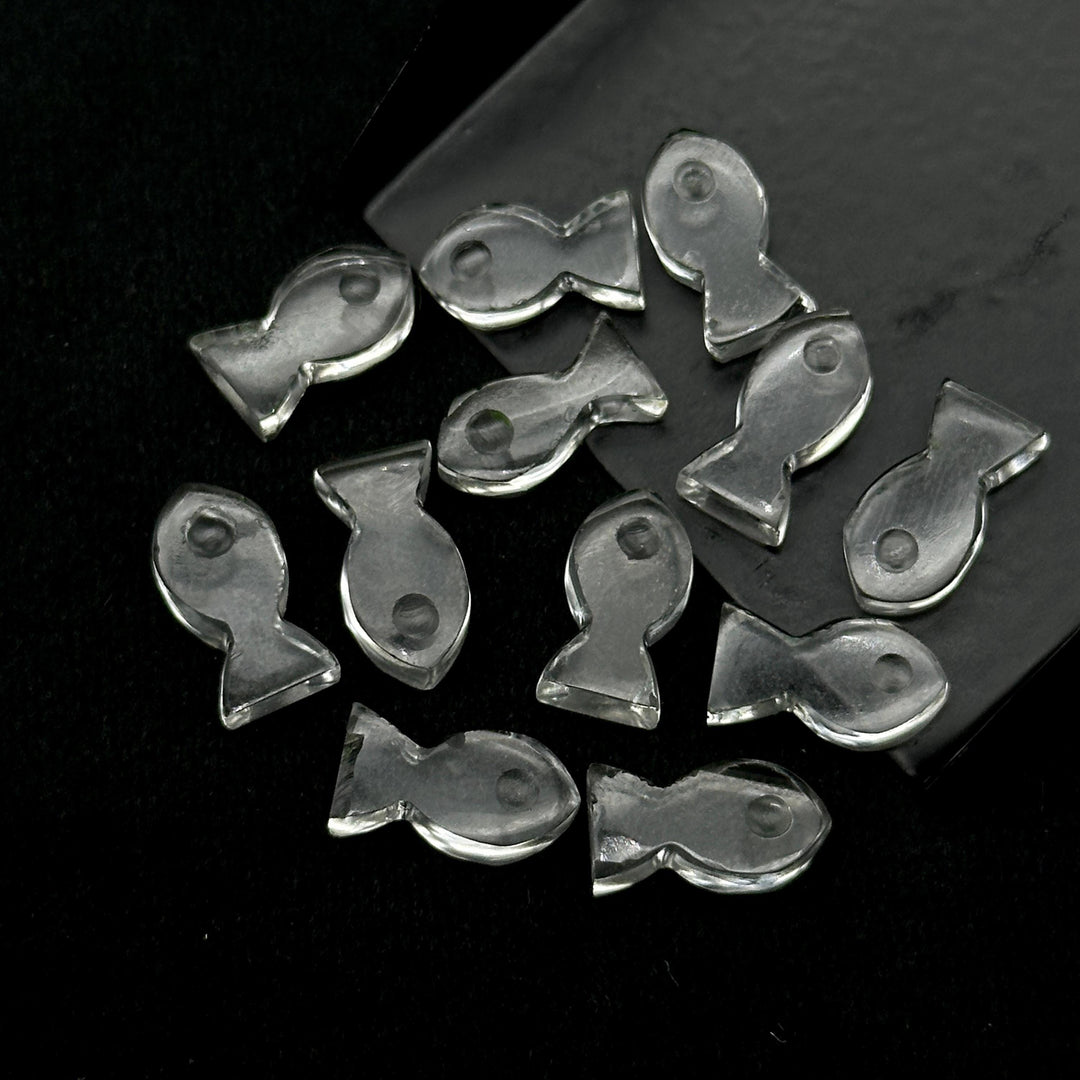 Natural Crystal Quartz Fish Charm Beads, Fancy Fish Shape Carved Gemstone, 7X14 MM, Goddess Power Stone Carving, Jewelry Making Diy Beads