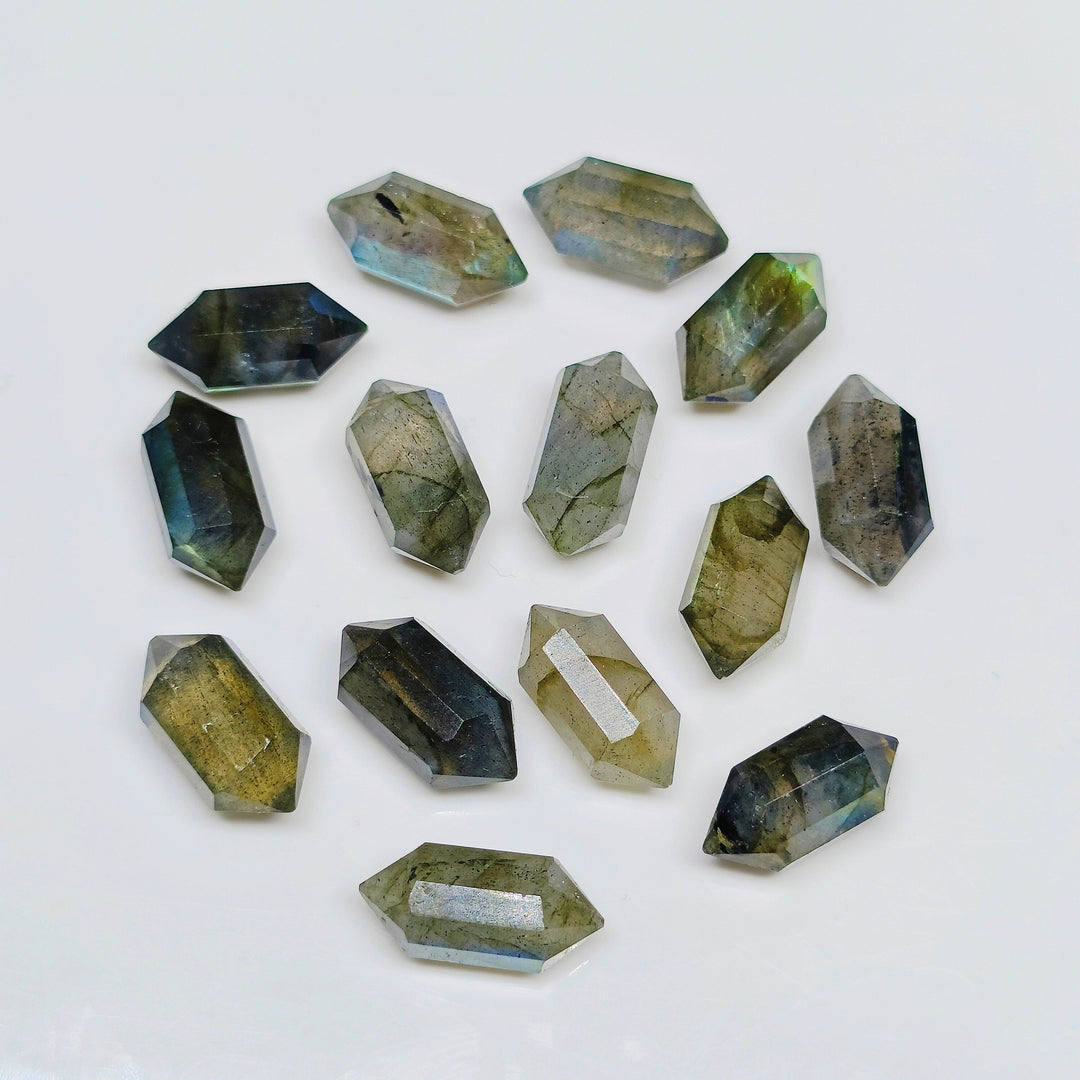Natural Labradorite Pencil Shape Gemstone, Flashy AAA Labradorite Pointed Pencil Shape Carving, Double Side Point Pencil, 10 MM Beads