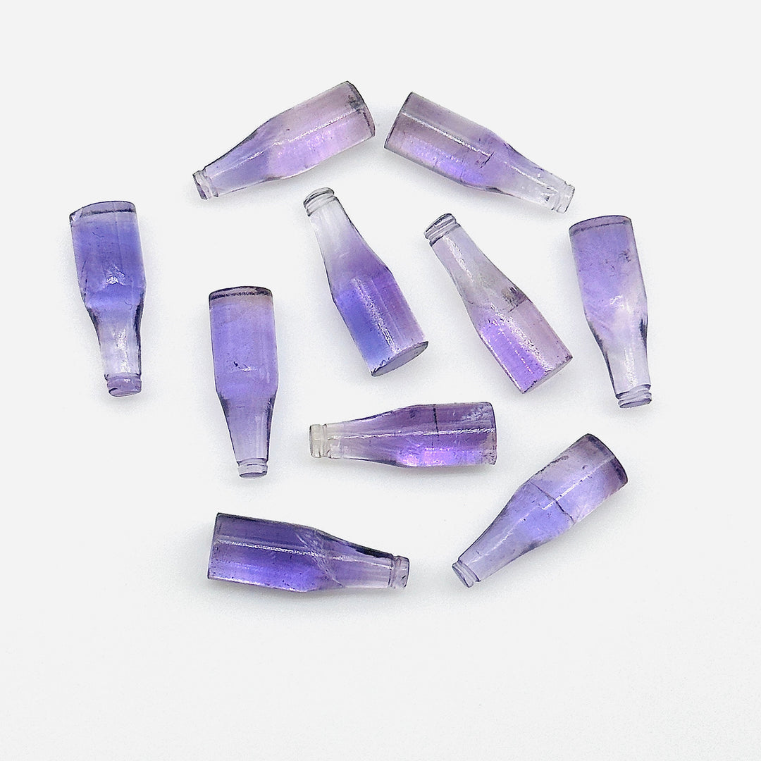 Miniature Natural Pink Amethyst Bottle Carving Beads, Bottle Shape Carved Gemstone, Jewelry Making Charms, 7X21 MM Pink Amethyst Tiny Bottle