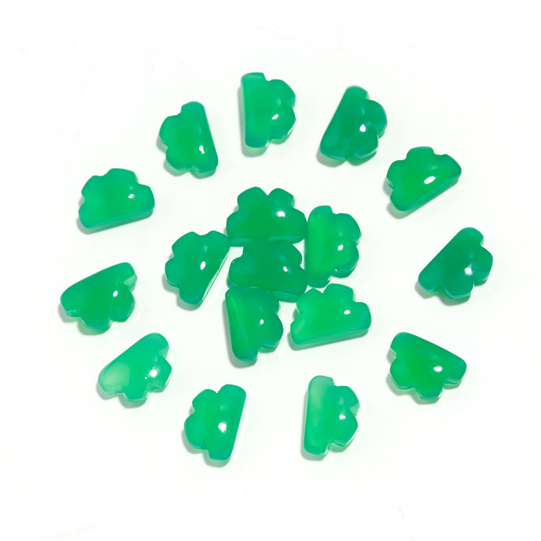 Natural Green Onyx Clouds Shape Stones, AAA Green Onyx Smooth Cloud Shape Beads, Carved Gemstone Charms, 12 MM, Loose Carved Briolettes