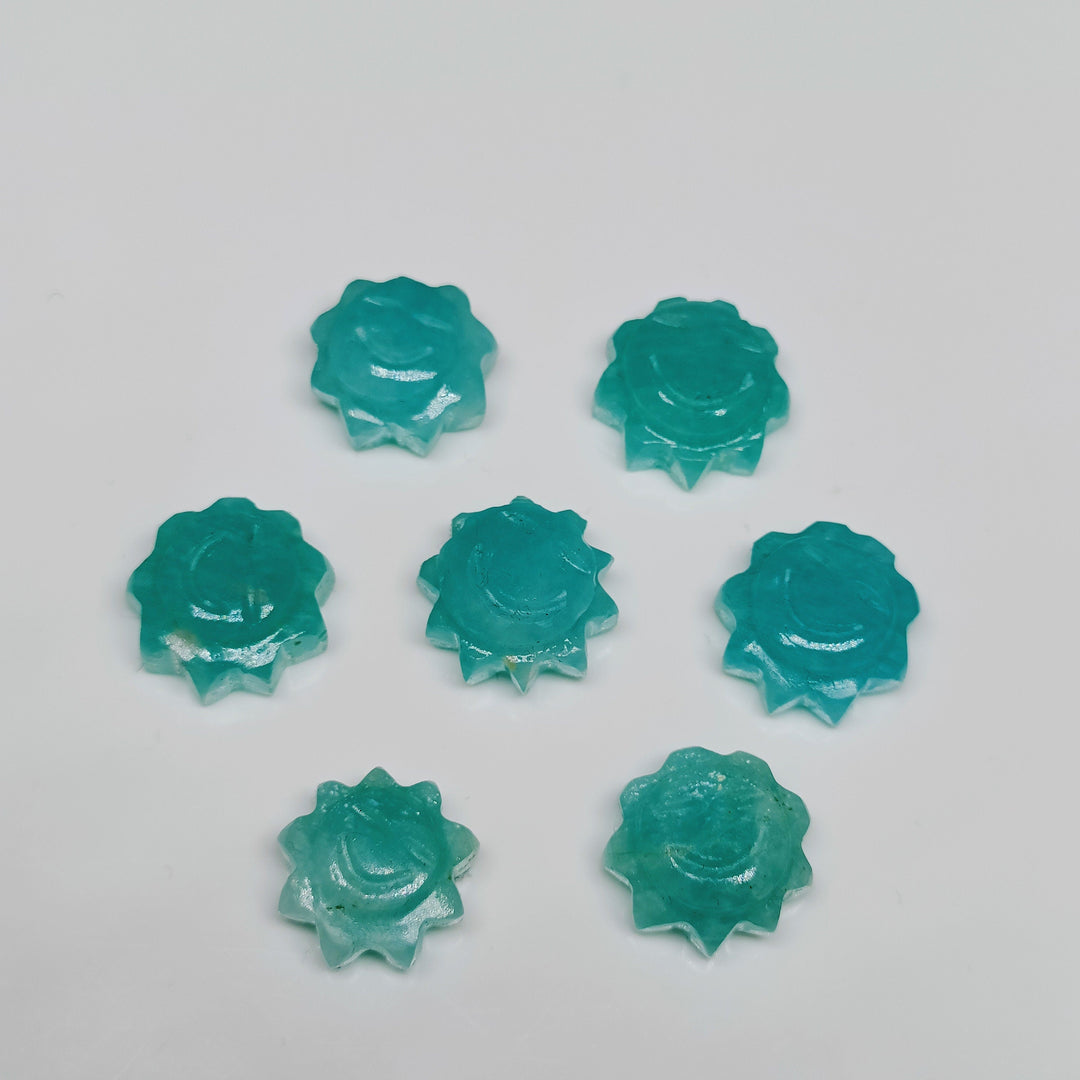 2,3,4,5,6 pcs 100% Natural Amanzonite Fancy Shape Carved Gemstone, Loose Gemstone, Fancy Shape Gemstone for Jewlery, Carved Gemstone 12 mm