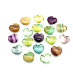 Load image into Gallery viewer, Natural Rainbow Fluorite Heart Shape Briolette's, AAA Fluorite Smooth Heart Shape Beads, AAA Hand Carved Charm for Jewelry Making 12 MM