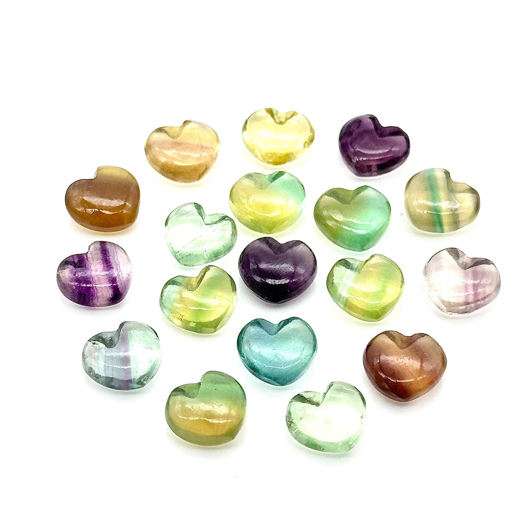 Natural Rainbow Fluorite Heart Shape Briolette's, AAA Fluorite Smooth Heart Shape Beads, AAA Hand Carved Charm for Jewelry Making 12 MM