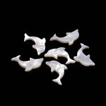 Load image into Gallery viewer, Natural White Pearl Dolphin Shape Carving, Mother of Pearl Dolphin Shape Beads, Top Drill Fish Charms for Jewelry Making, 23 MM, 1 PC