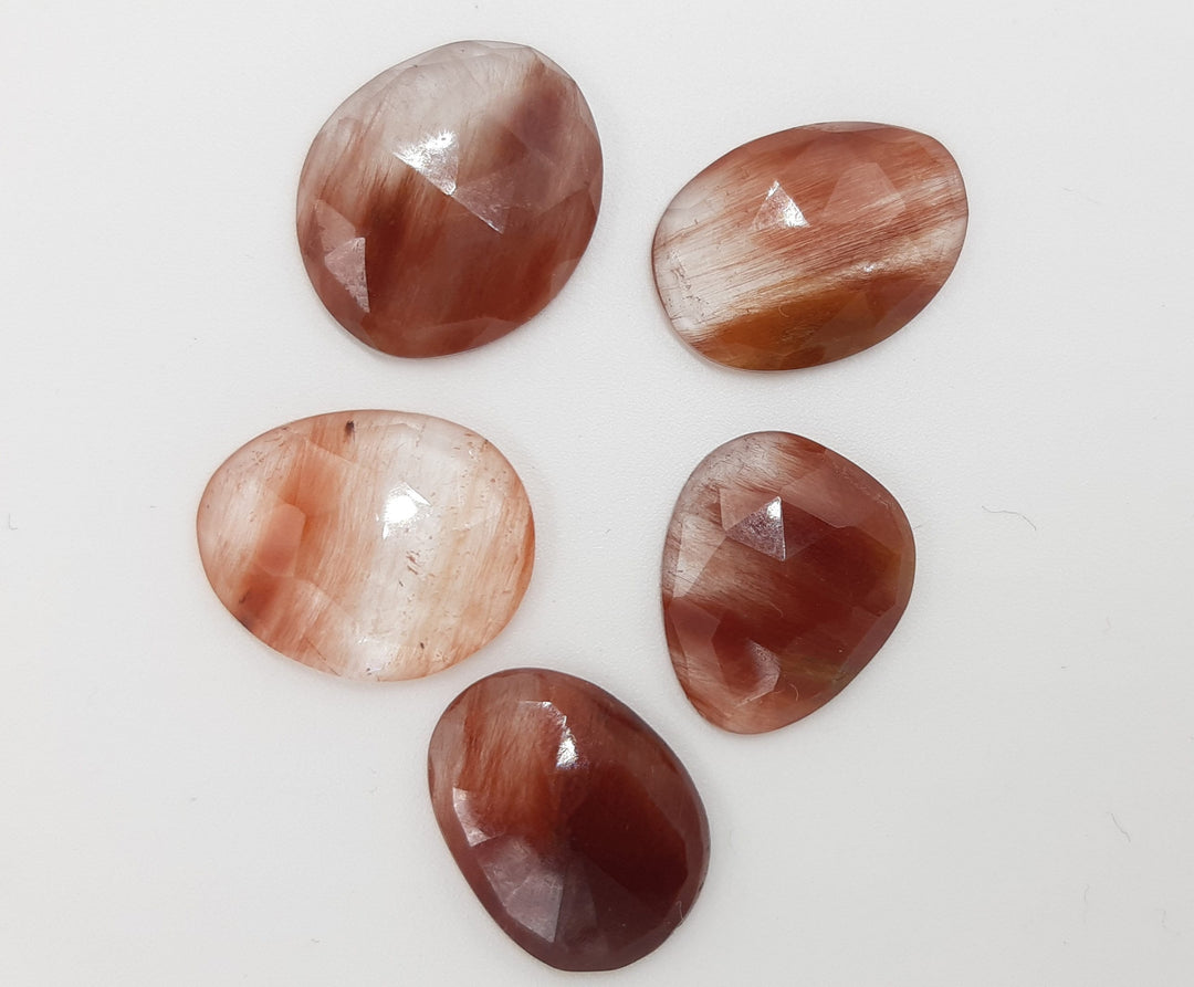 2 pcs AAA+ Quality Red Rutile freeform Rosecut, Routile faceted rosecut, gemstone for jewellery, jewellery making rosecut 11X8 17X13 mm