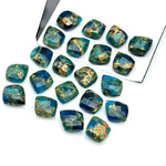 Load image into Gallery viewer, Neon Blue Copper Turquoise Leaf Beads, Faceted Briolette (10x12 mm)