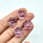 Load image into Gallery viewer, AAA+ Quality Natural Pink Amethyst Hand Carved Dog Paw, Gemstone Paw Carving, 13 MM Paw Charm, Dog Cute Purple Paws for Jewelry