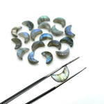 Load image into Gallery viewer, Flashy Labradorite Carved Moon Shape Beads, Smooth Moon Shape Gemstone Beads For Jewelry, Moon Shape Briolette's Charms Beads 12 MM