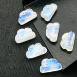 Load image into Gallery viewer, Flashy Rainbow Moonstone Clouds Shape Beads, Rainbow Smooth Cloud Beads, Carved Cloud Gemstone Charms, 12 MM, Loose Carved Briolettes