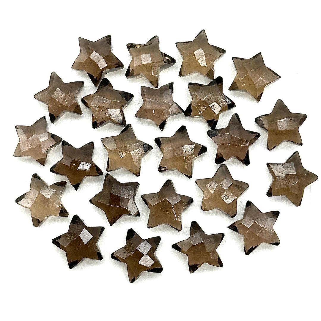 Natural Smokey Quartz Star Shape Briolettes, AAA Brown Quartz Faceted Star Beads, Wholesale Loose Beads for Jewelry, 12 MM, Star Crystals