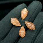 Load image into Gallery viewer, Natural Peach Moonstone Conch/Snail Shell Shape Carving, Moonstone Hand Carved Shell Shape Gemstone Beads, 18X10 MM Moonstone Loose Shell
