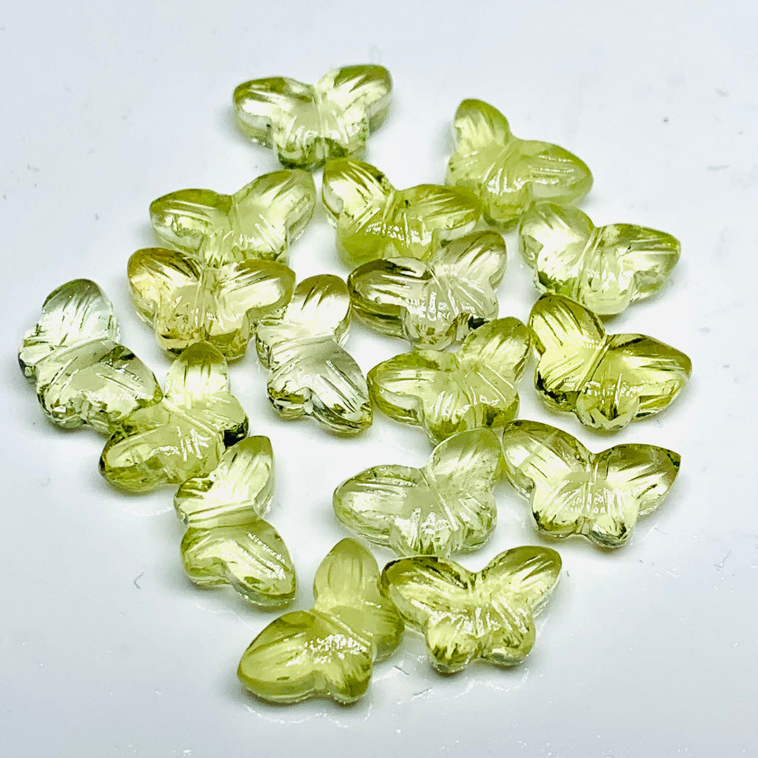 2,3,4,5,6 100% Natural Lemon quartz Butterfly Shape Carving ,Hand carved Butterfly shape Gemstone, carved Gemstone jewellery Making,12X7 mm