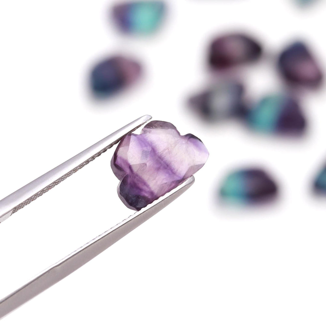 AAA Rainbow Fluorite Clouds Shape Beads, Multi Fluorite Faceted Cloud Beads, Carved Cloud Gemstone Charms, 12 MM, Loose Carved Briolettes