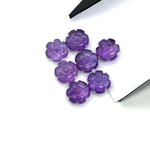 Load image into Gallery viewer, Natural Amethyst Flower Shape Beads, Purple Amethyst Flower Shape Carving, Jewelry Making Loose Gemstone Charms, 12 MM, Carved Crystals