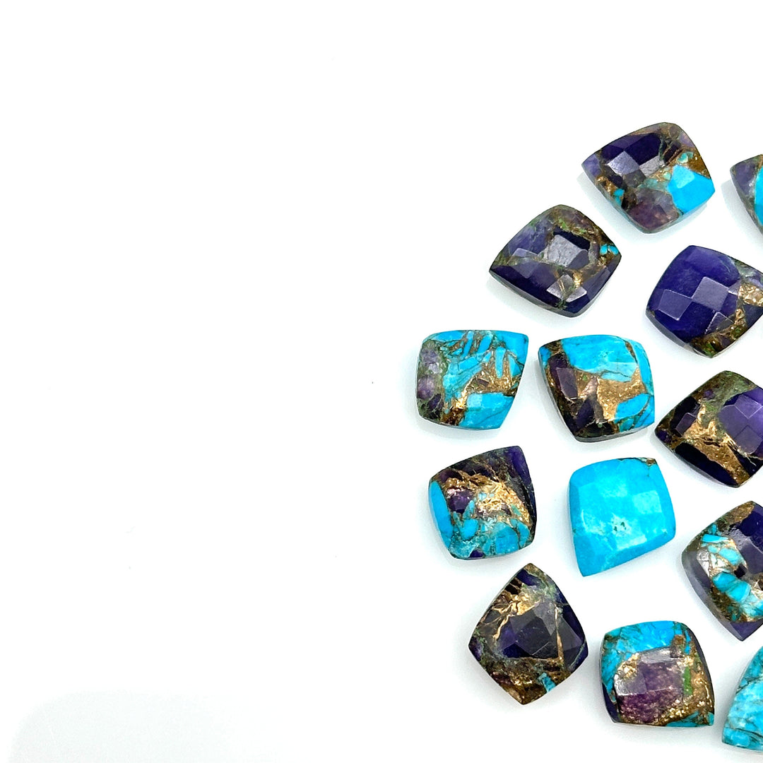 Blue Copper Turquoise Leaf Shape Beads, Mohave Turquoise Faceted Leaf Briolette's, Jewelry Making Hand Carved Beads 10X12 mm, Loose Gemstone