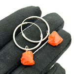 Load image into Gallery viewer, Natural Rough Carnelian Handmade Hoop Earings, Carnelian Dangle &amp; Hoop Earrings For Girls, Fashionable Earrings For Girls, Gift For Her
