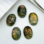 Load image into Gallery viewer, 2,3,4,5,6 pcs Natural Labradorite Scarab Face Carved Gemstone, Fancy Shape Scarab Carving, Hand Carved loose Gemstone for Jewelry 16X12