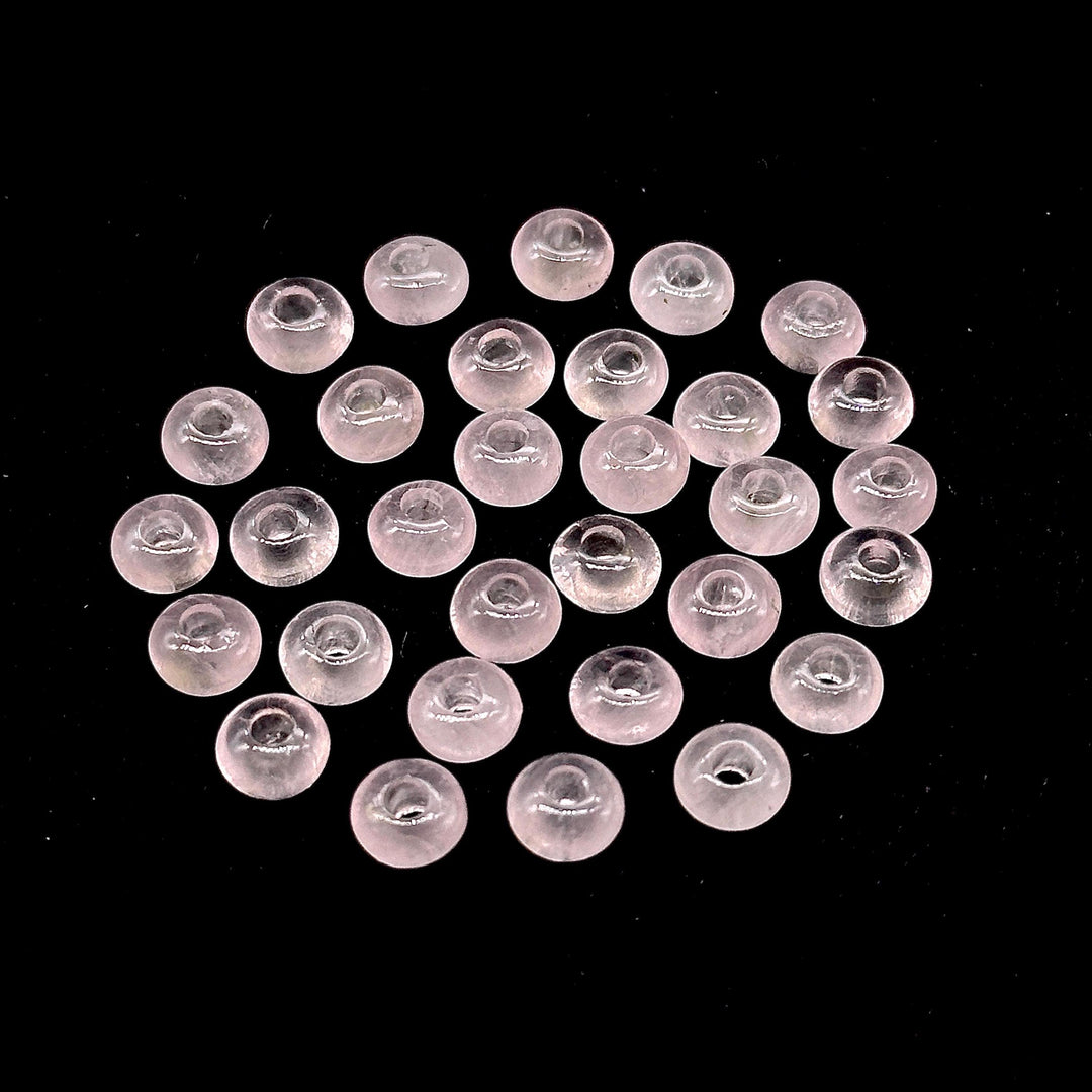 Natural Rose Quartz Donut Shape Carving, AAA Pink Quartz Donut Shape Beads, Loose Donut Shape Charm Beads, Energy Healing Stones, 6 MM