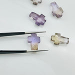 Load image into Gallery viewer, Natural Ametrine Cross Shape Beads ~ Ametrine Carvig Gemstone Beads ~ Faceted Ametrine Beads ~ 15 MM Cross Charm Beads ~ Holy Cross Beads