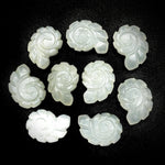 Load image into Gallery viewer, White Moonstone Carved Shell Beads: Snail Shape Gemstone Charm (16mm)