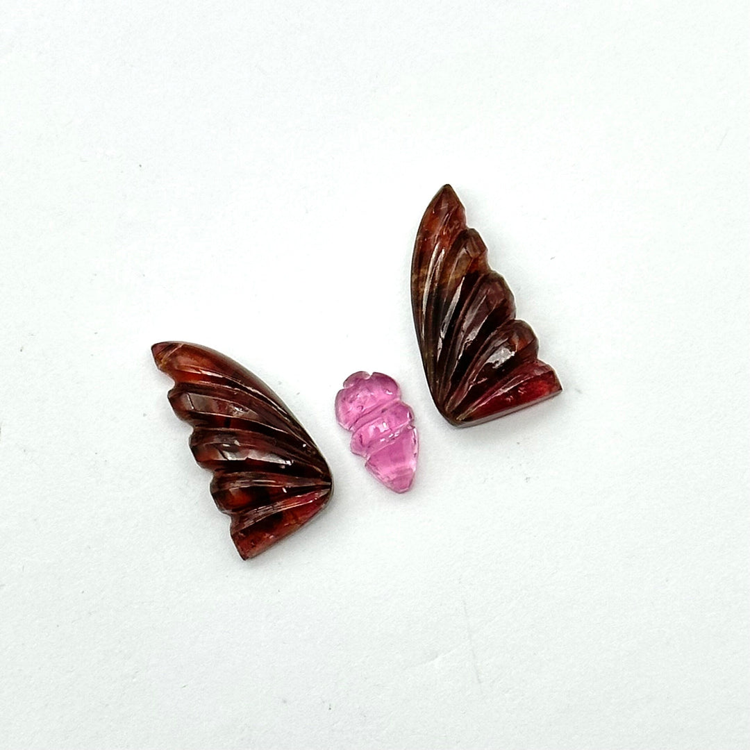 Natural Tourmaline Butterfly Shape Carving Beads, Hand Carved Tourmaline Butterfly Loose Carving, Rare Find Tourmaline Butterfly 25x17 MM