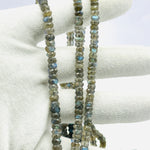 Load image into Gallery viewer, Flashy Labradorite Faceted Rondelle Beads, Natural Blue Fire Labradorite Beads, 4 mm MM Black Rainbow Beads, Wholesale Jewelry Making Beads