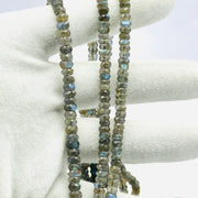 Flashy Labradorite Faceted Rondelle Beads, Natural Blue Fire Labradorite Beads, 4 mm MM Black Rainbow Beads, Wholesale Jewelry Making Beads
