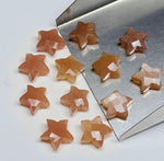 Load image into Gallery viewer, Natural Peach Moonstone Star Shape Briolettes, Faceted Carve Moonstone Star Beads, Loose Gemstone Beads, Star Shape Carving 10 MM