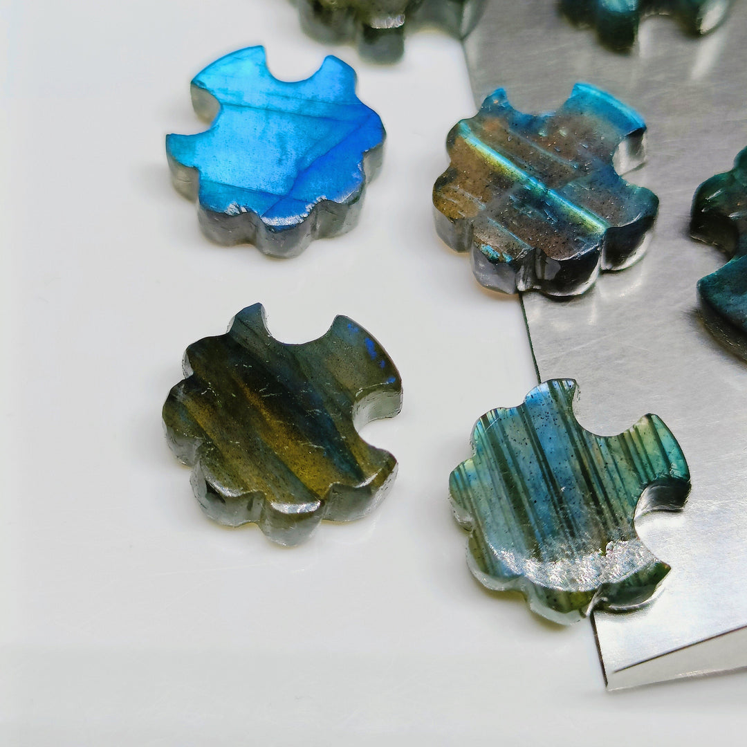 2,3,4,5,6 pcs 100% Natural Labradorite tree Shape Carved Gemstone, Loose Gemstone, fancy Shape Gemstone for jewelry,Carved Gemstone 12X12mm.