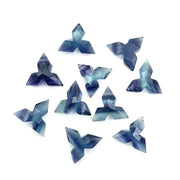 Natural Multi Fluorite Ninja Star Shape Gemstone, Fluorite Hand Carved Star Shape Beads for Jewelry Making, Faceted Briolette's, 12 MM