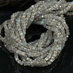 Load image into Gallery viewer, Labradorite Gemstone Beads: 2mm Faceted Cube, Blue Fire, 13 Inch Strand