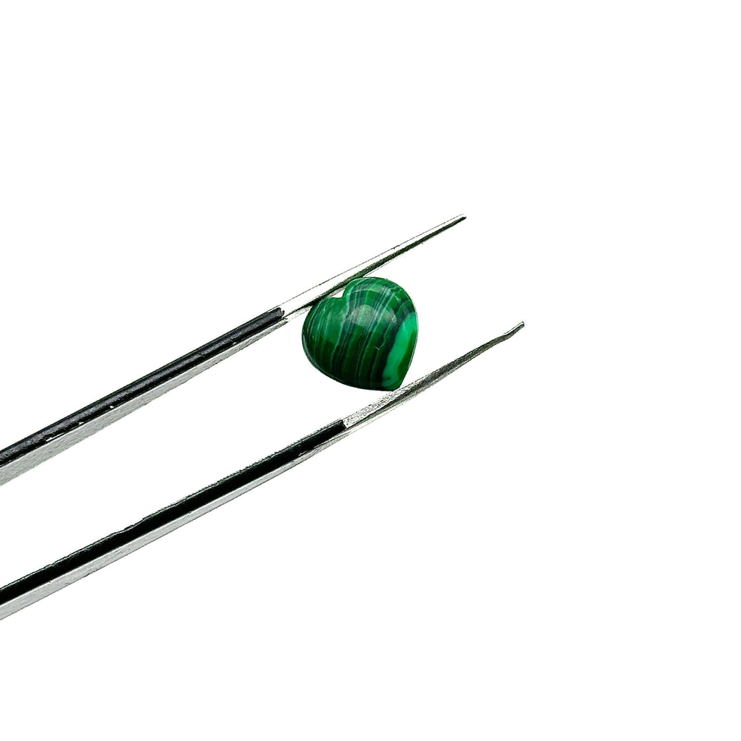 AAA Malachite Smooth Heart Shape Beads, Hand Carved Plain Malachite Heart Charms, Green Malachite Wholesale Loose Gemstone for Jewelry 8 MM