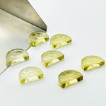 Load image into Gallery viewer, Natural lemon Quartz Slices, Half Lemon Shape Gemstone, Carved Fruit Shape Gemstone, Lemon Quart Carvings 13.5x9 MM, Fruit Cut Stones