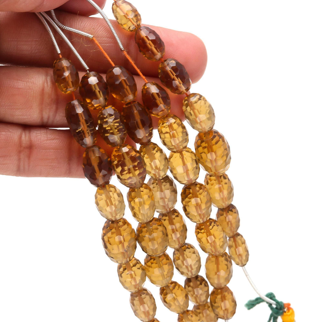 Amazing Bear Quartz Oval Shape Briolettes Beads, Natural Honey Quartz Oval Beads, Football Cutting Oval Beads for Jewelry Making, 11-16 MM