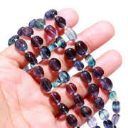 Multi Fluorite Tumble Gemstone Beads: 8