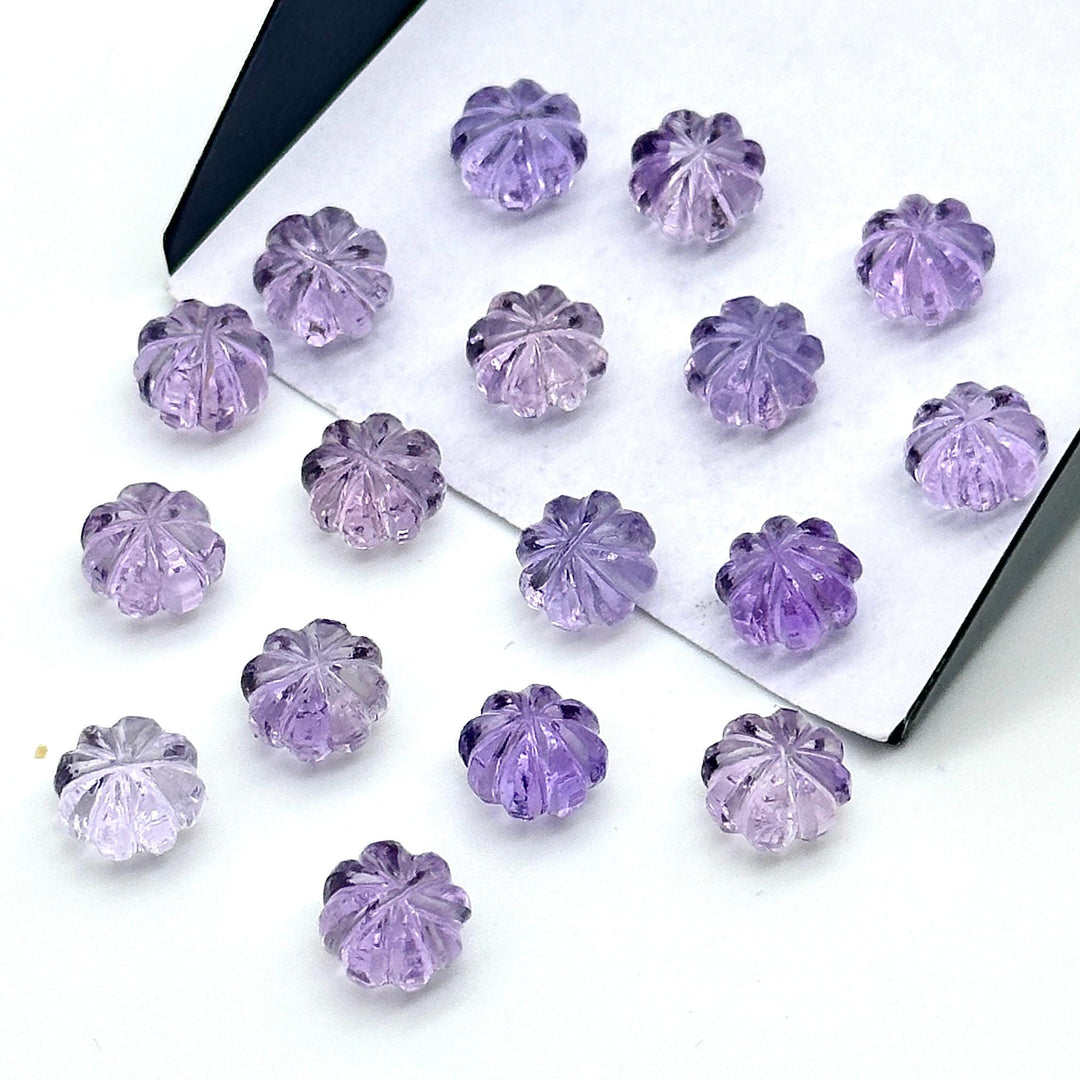Superb Quality Pink Amethyst Melon Shape Beads, Hand Carved Pumpkin Shape Gemstone Beads, 6X8 MM Natural Amethyst Beads For Jewelry & Craft