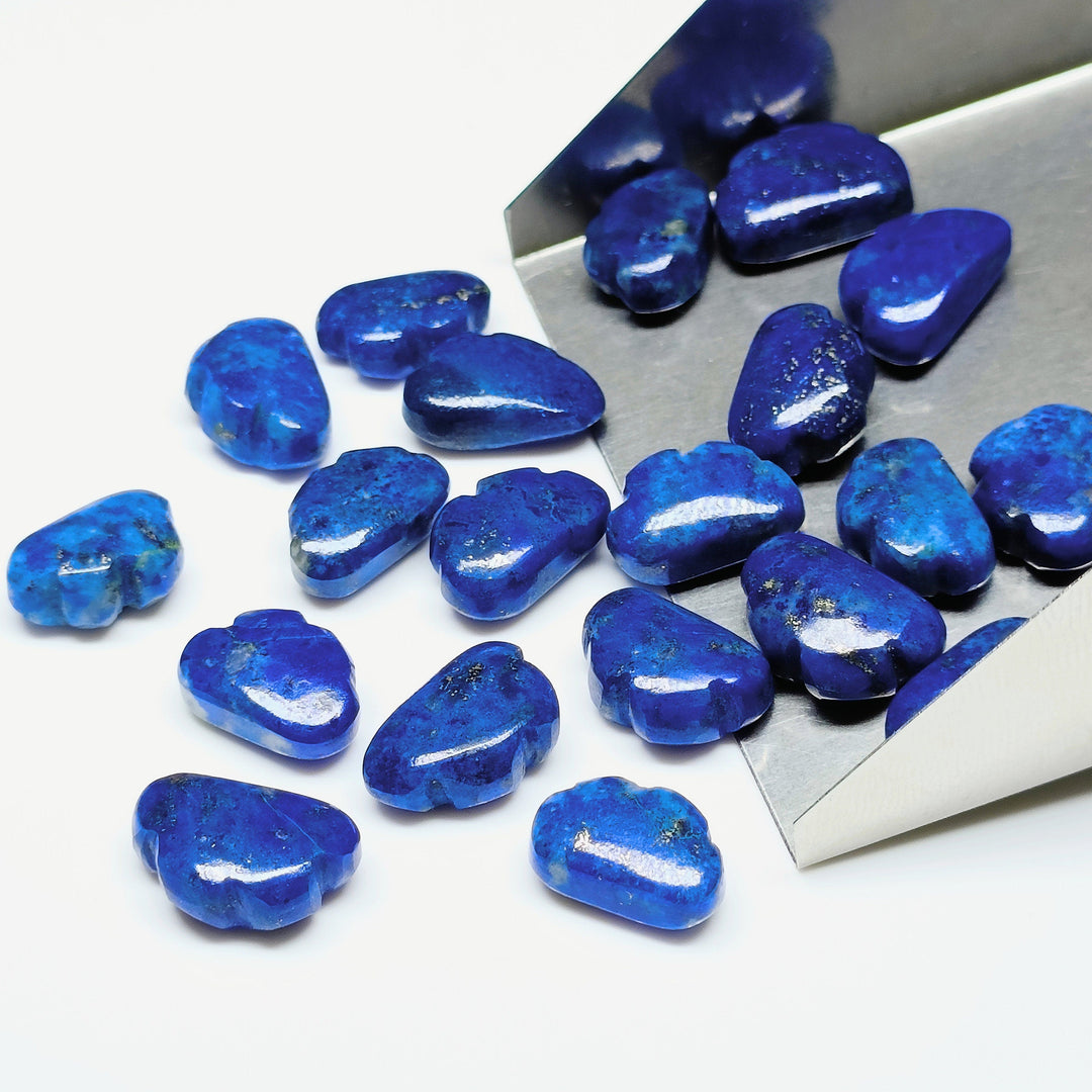 2,3,4,5,6 Pcs  100% Natural Lapis Lazuli Cloud Shape Carved Gemstone  Loose Gemstone, Smooth Carved Gemstone, Gemstone For Jewellery 12X7mm