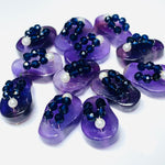 Load image into Gallery viewer, 1 Pair, 100% Natural Amethyst Slipper Shape Gemstone, Carved Gemstone, Loose Gemstone, Slipper Shape Gemstone, Carved Slippers, 18X11 mm