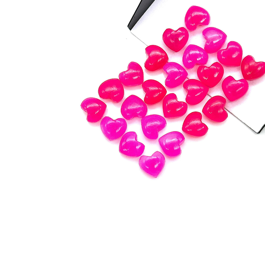 Hot Pink Chalcedony Heart Shape Briolettes, AAA Pink Chalcedony Smooth Heart Shape Beads, Loose Gemstones, 8 MM Heart Charms for Jewelry