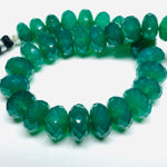 Load image into Gallery viewer, 100% natural green onyx rondelle Shape beads ,Faceted green onyx Rondelle Shape , 4 inch beads strand for jewellery making 10-12 mm