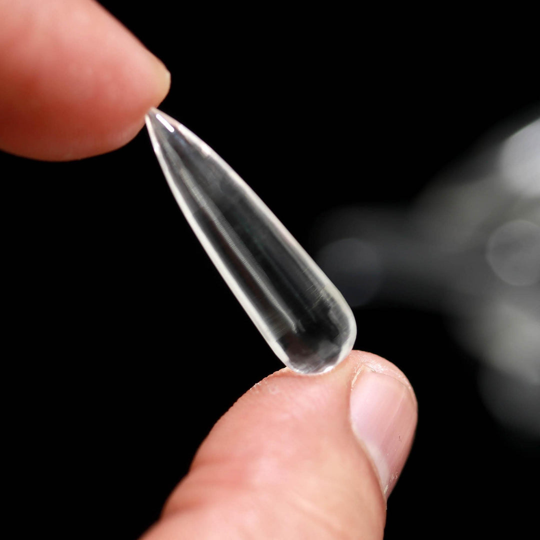 AAA Crystal Quartz Long Drop Shape Briolette's, Smooth Teardrop Beads, 7X28 MM Clear Drops for Earring Making, Loose Drops on Wholesale