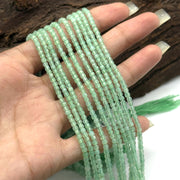Natural Chrysoprase Box Shape Beads, Green Chrysoprase Gemstone Beads, 3 MM Cube Shape Faceted Beads For Jewelry Making, 13 Inch Strand