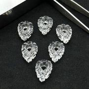 1,2,3,4,5 pcs Natural Crystal Quartz Pear Shape Carved Gemstone, Pear Shape Carving, Crystal Quartz Hand Carved Gemstone for Jewlery 18X12mm